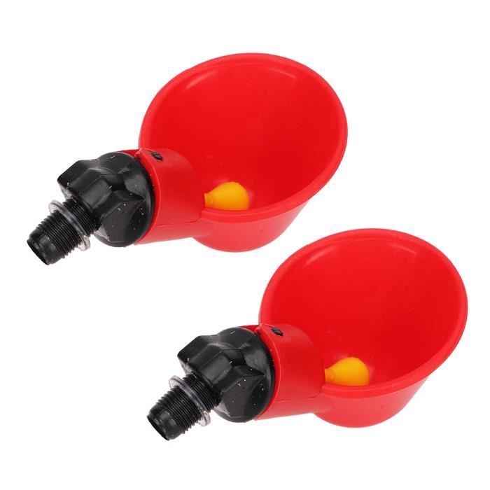 SacJkt Kit Abreuvoir Automatique Poules 4 Pièces – Abreuvoir Volaille Tasses 9 X 10,5 Cm | Anti-gaspillage Eau Propre | Pour Poules, Poussins, Cailles, Canards, Oiseaux