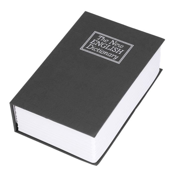 Coffre-Fort Déguisé En Livre Avec Code Secret – Tirelire Sécurisée Pour Bijoux Et Argent (24x16x5,5 Cm, Noir)