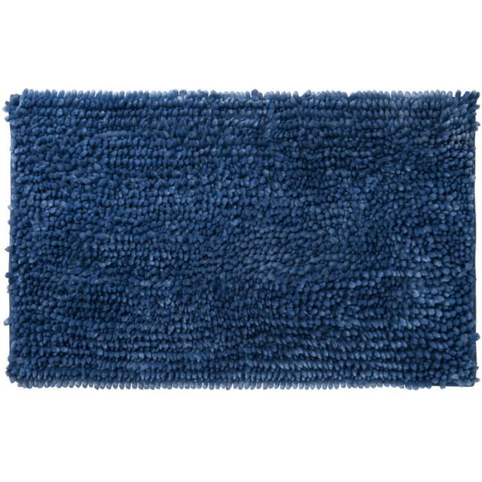 Tapis de bain fantaisie bleu Silky 60 x 120 cm - GUY LEVASSEUR - Adulte