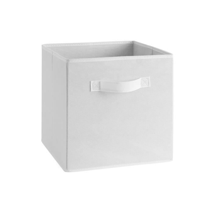 COMPO Tiroir de rangement - Tissu - 27x27x28 cm - Blanc - Cdiscount Maison