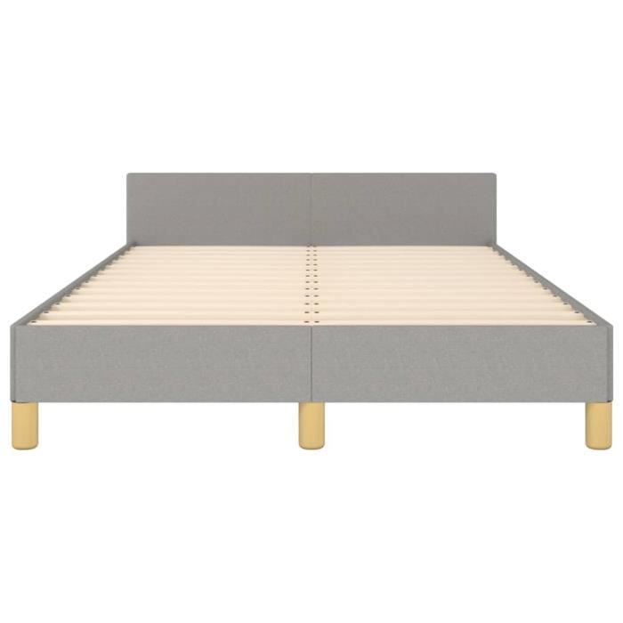 Cadre de lit - KEENSO - 120x200 cm - Tissu gris clair - Hauteur réglable - 2 places