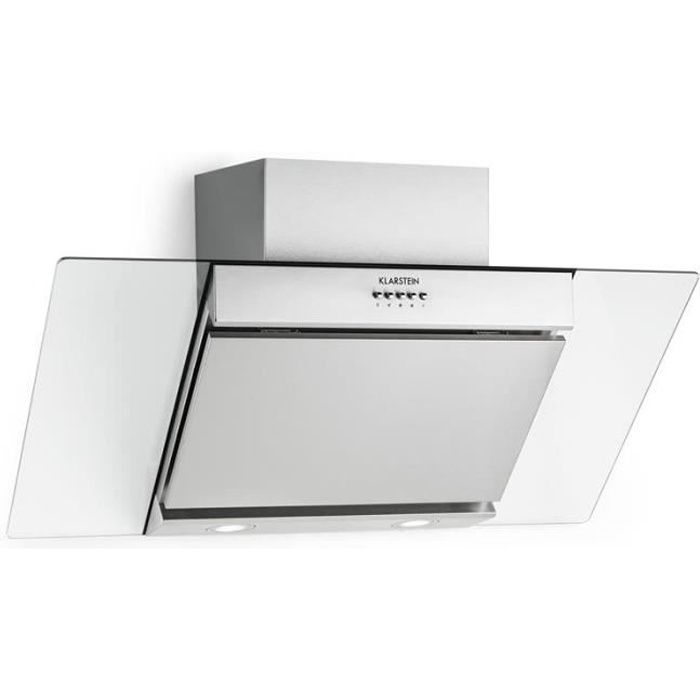 Klarstein Zola Hotte Aspirante Murale 90cm Extraction 635m H 3 Niveaux De Puissance Acier Inoxydable Verre Achat Vente Hotte Cdiscount