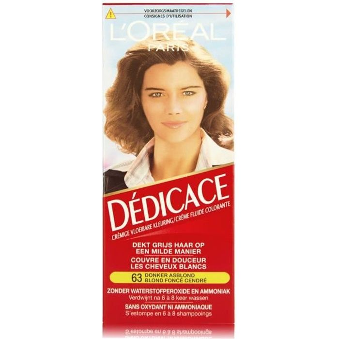Coloration L'Oréal Dédicace – Blond Foncé Cendré N°63 (crème Fluide, Semi-permanent)