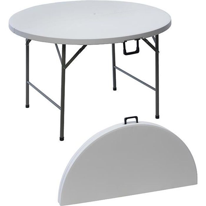 Table Ronde De Jardin En Resine Pliante 122 Cm Achat Vente