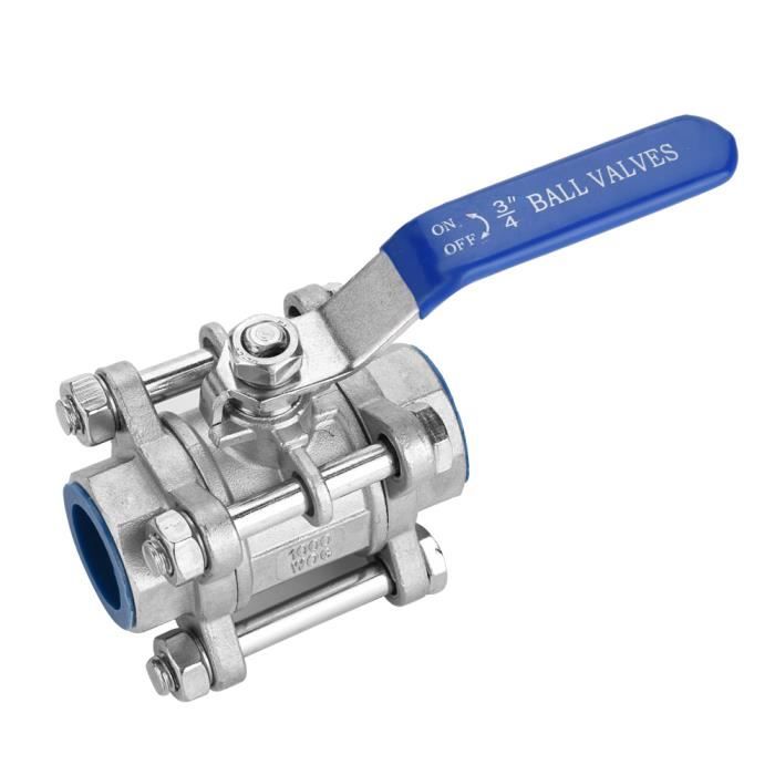 Robinet à Boisseau Sphérique QWORK 3 Voies - Laiton Forgé - DN20 3/4" - Femelle - Pour Air/Eau/Huile