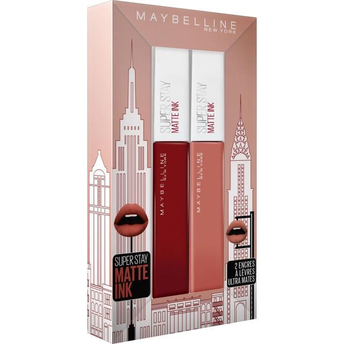 Gemey Maybelline Coffret Encre à Lèvres Superstay Matte 50 Voyager Superstay Matte 70 Amazonian