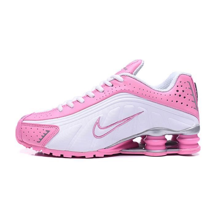 NIKE SHOX R4 Basket chaussures de sport Blanc rose Cdiscount