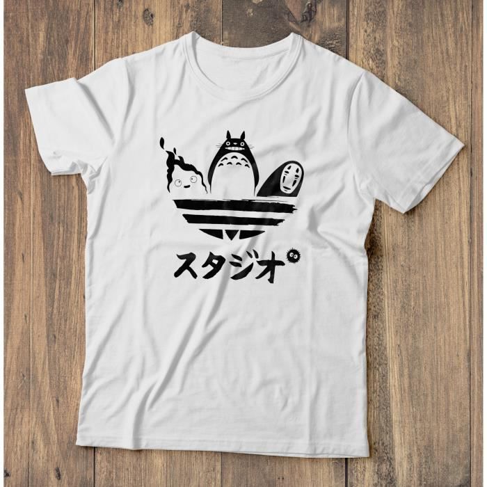 Totoro Shirt Studio T-shirt Ghibli Tee-shirt Anime Mononoke T-shirt Susootat T-shirts T-shirt Kodama T-shirt Pour Hommes Blanc - Cdiscount Prêt-à-Porter