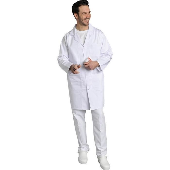 Blouse blanche laboratoire medical chimie fermeture à boutons 2 poches taille S Blouse blanche laboratoire medical chimie fermeture à boutons 2 poches taille S