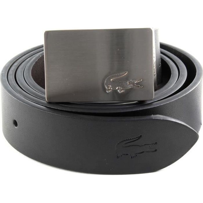 Reversible Belt l gance Homme LACOSTE W110 Black Dark Brown