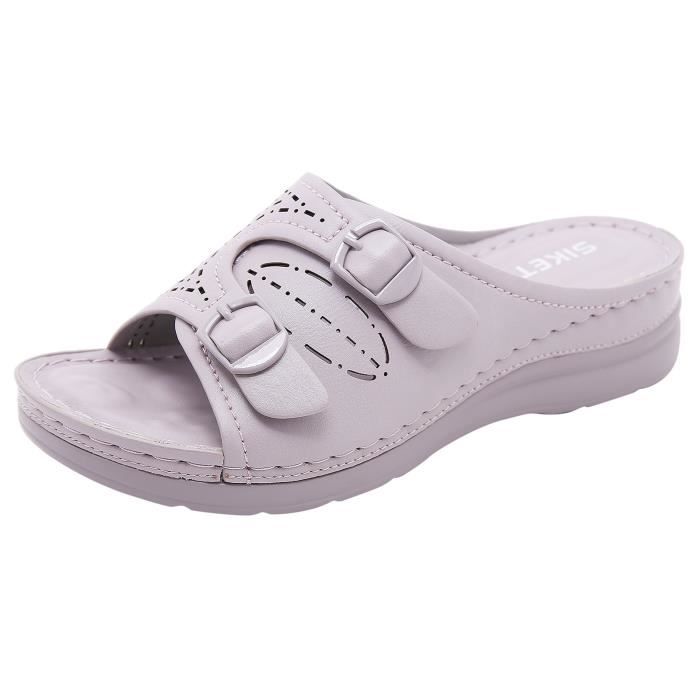Sandales Compensées Confortables Pour Femmes - Bout Ouvert Mules D'été Légères - Taille 35-43 EU - 7
