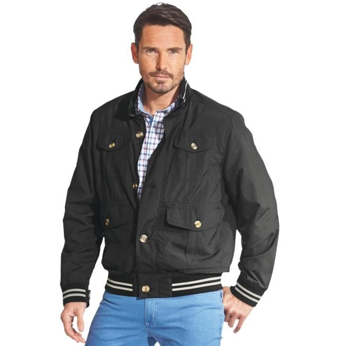 Blouson homme sport NO NAME noir microfibre deperlante nombreuses poches
