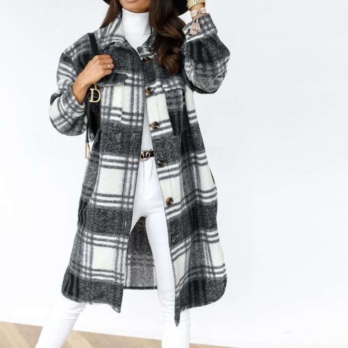 Manteau flanelle top femme