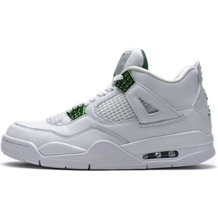 Airs Jordans 4 Retro Oreo Chaussures de Basket AJ4 Femme Homme Blanc Vert  Blanc Vert - Cdiscount Chaussures