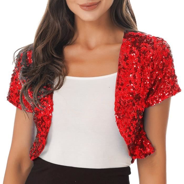 IEFIEL Femme Bol ro Soir e Paillettes El gante Cardigan C r monie