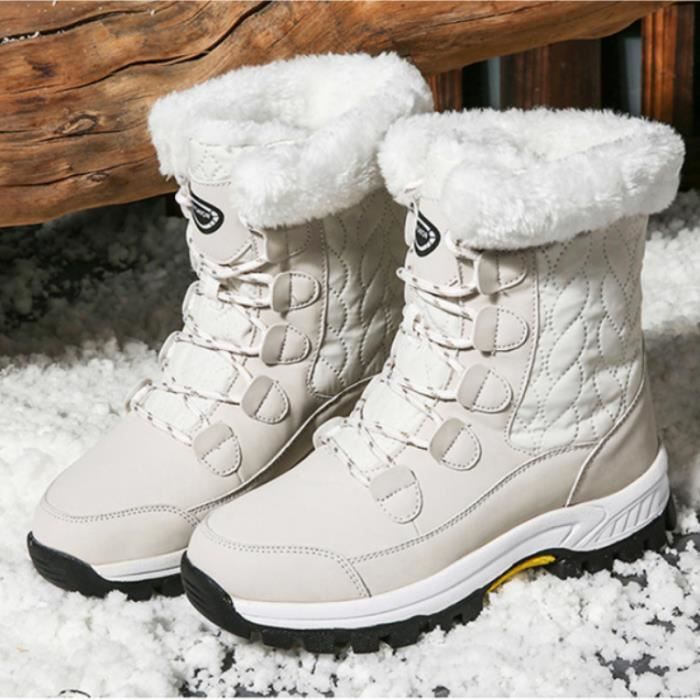 Botte Homme Hiver Antiderapante Impermeable Doublé Bottes Neige Bottes de  Hiver Chaude 42 Randonnée Bottes de Neige Chaussure Neige Hiver Fourré  Boots