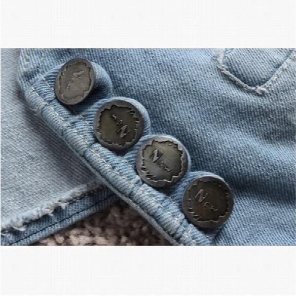Gilet en denim avec drapeau américain - Gilet en denim