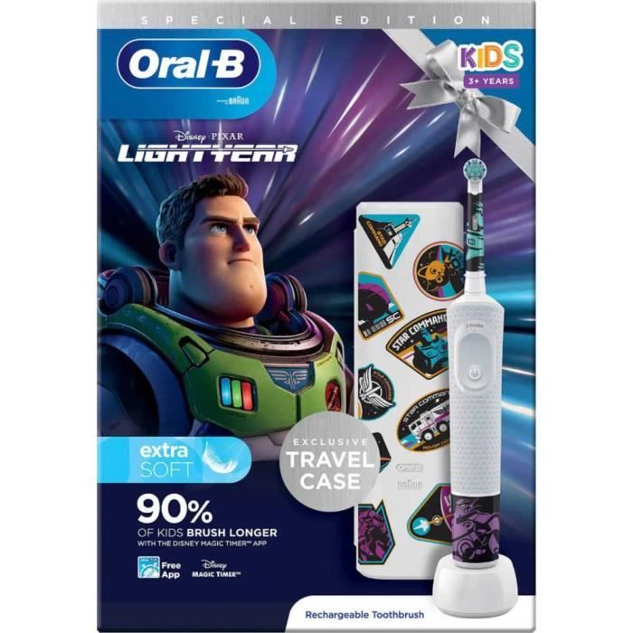 Oral-B Vitality D100.413 Kids Lightyear D100.413.2K Brosse à dents électrique pour enfants rotatif / oscillant blanc, v