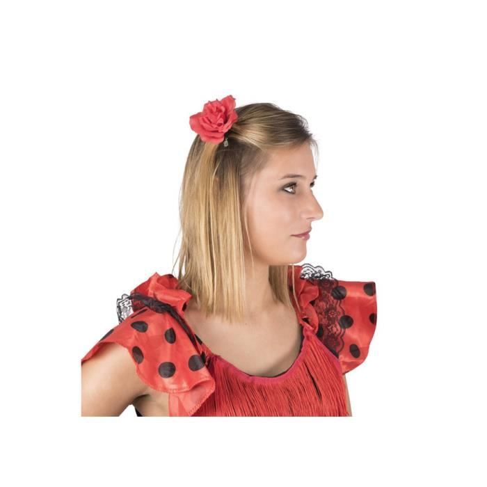 Pince à cheveux fleur rouge - PTIT CLOWN - Accessoire de déguisement