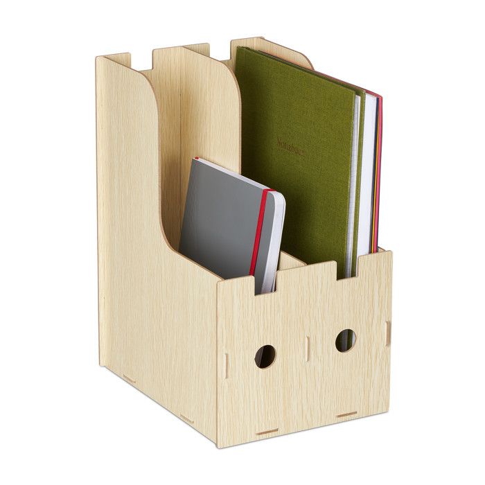 Range-Documents En Bambou Relaxdays - Lot De 2, Format A4, Empilables (Bureau, Naturel)