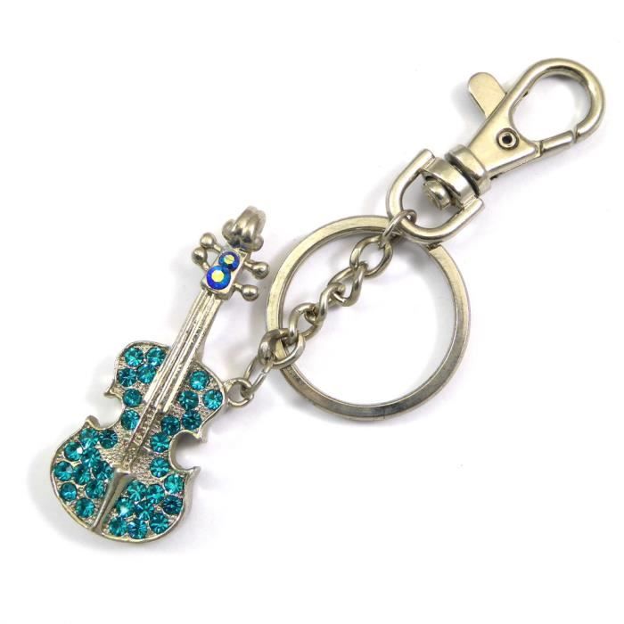Porte-clés Pendentif En Forme D'instruments De Musique – Violon, Basse, Violoncelle, Guitare – Métal Argenté