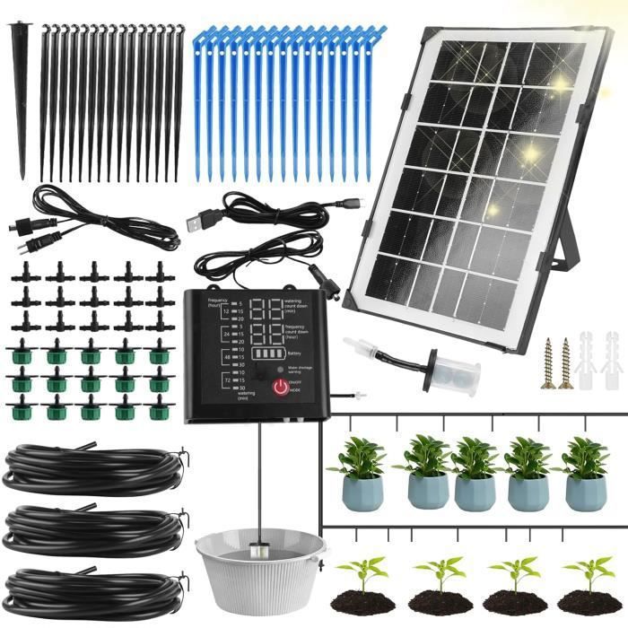 Vanne D'Eau Intelligente Solaire WiFi - Irrigation Jardin Automatique Avec Minuterie Et Contrôle App, Économie D'Énergie IP65