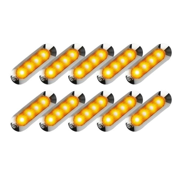 Lot De 4 Ou 10 Feux De Gabarit Latéraux LED Pour Camion/remorque - 12V-24V, Ambre/rouge/blanc, étanches