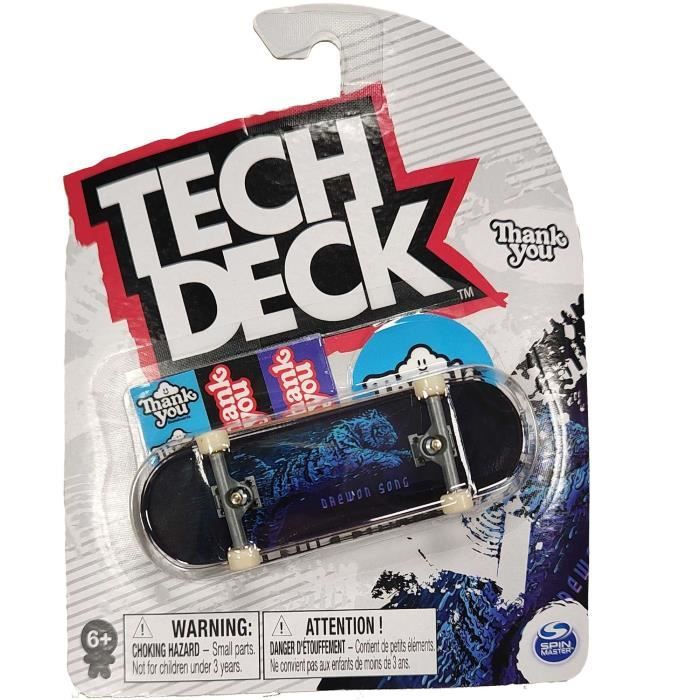 Tech Deck fingerboard skateboard Thank You blue tiger + stickers