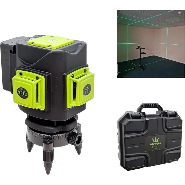 Niveau Laser DEKO LL12-HV 360° – 12 Lignes 3D, Auto-nivelant, Batterie Incluse (neuf)