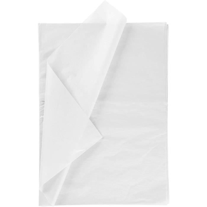 RUSPEPA Papier De Soie Pour Emballage Cadeau - Papier De Soie Blanc Pour Bricolage, Sacs D'Emballage - 50 X 70 cm - 25 Feuilles