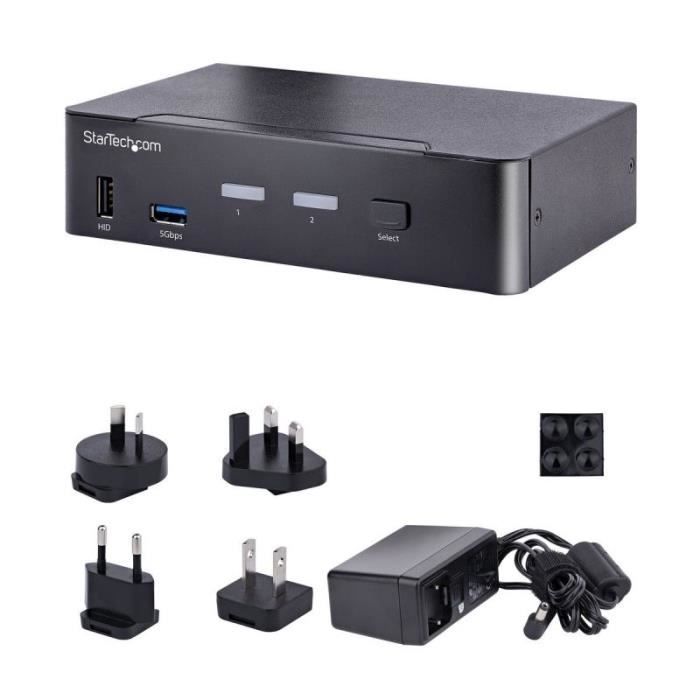 Startech 2 Port USB C KVM Switch KVM Umschalter mit 4K 60Hz DisplayPort Thunderbolt 3/4 und USB C DP Alt Mode Audio USB