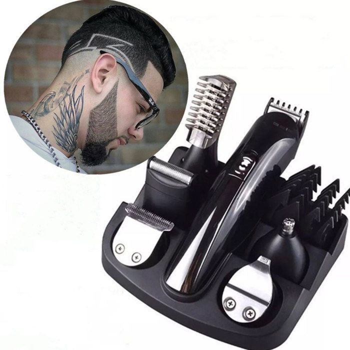 TD® Coffret tondeuse Cheveux Barbe Pro 6 EN 1 USB-Tondeuse à multiple utilisation-accessoire de barbe et cheveux-rasoir électrique