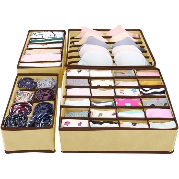 TIDYBOX Lot De 6 Organisateurs De Tiroirs Pour Lingerie Et Sous-Vêtements - Différents Formats