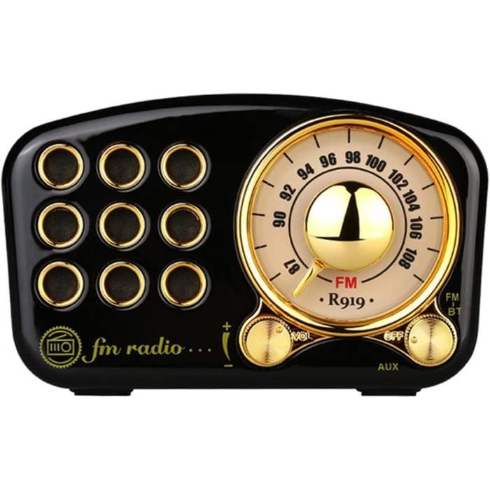 Haut-parleur Bluetooth Vintage portable avec Radio FM et design rétro