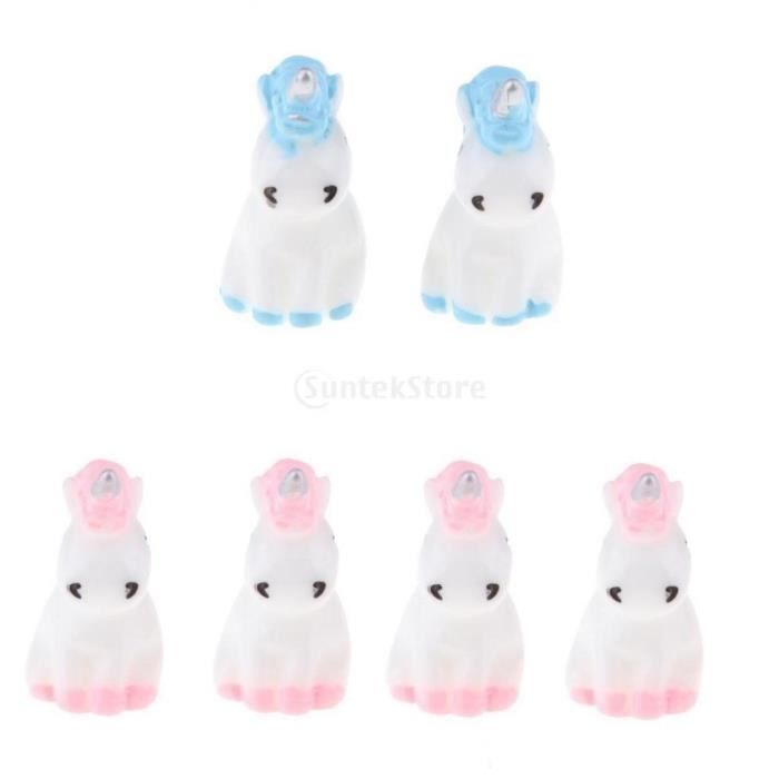 Lot De 48 Mini Licornes En Résine – 4 Couleurs – 1,88 X 2,39 Cm – Déco Jardin Miniature, Aquarium, Gâteau – DIY Et Cadeau Anniversaire