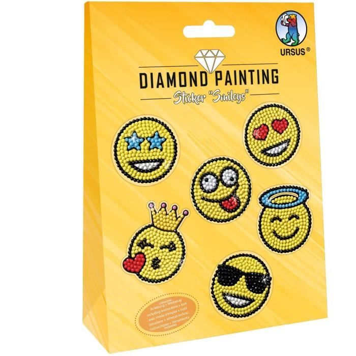 URSUS Lot De 2 Feuilles Diamond Painting Autocollants Motif Fruits – 15x10 Cm, Diamants Colorés, Cire & Outils Inclus