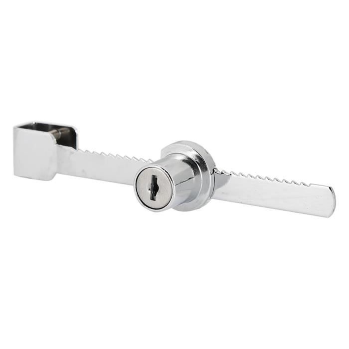 Serrure Poignée En T Pour Boîte à Outils / Porte Garage – Kit Fixation Arrière, 2 Clés, Alliage Zinc Argent