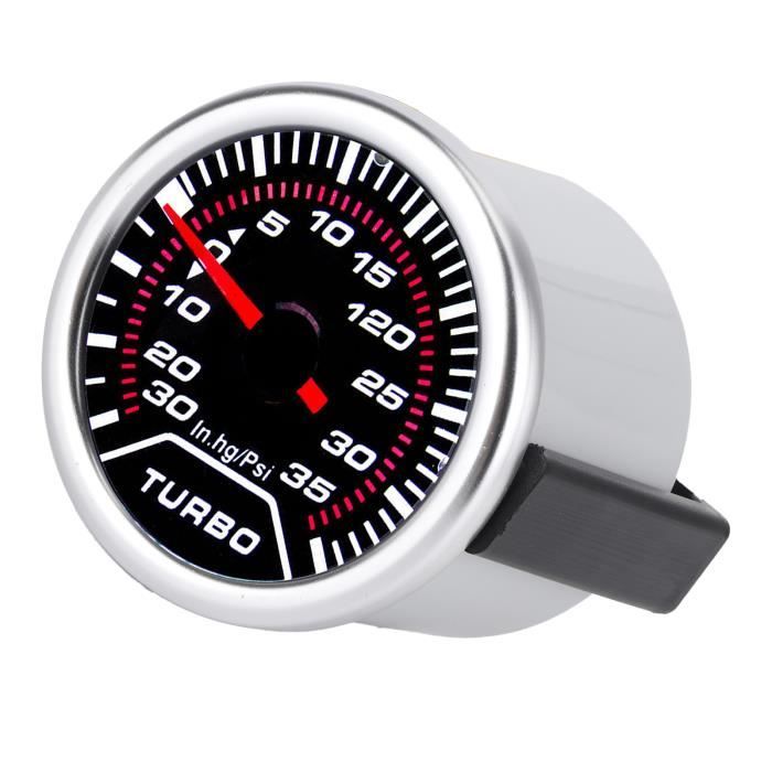 Manomètre Pression Turbo LED 60mm 3.0 Bar - Jauge Suralimentation Avec Éclairage Blanc/Rouge 12V