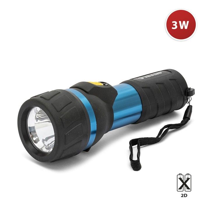 Lampe Electrique - Lampe De Poche - IMPULSE: torche LED 3W (2D non fournies) aluminium + caoutchouc Lampe Electrique - Lampe De Poche - IMPULSE: torche LED 3W (2D non fournies) aluminium + caoutchouc