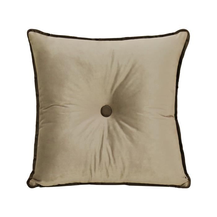 VERCART Carré Bouton Capitonné Décoratif Coussin Canapé Chaise Velours Brun Clair 50x50x8cm VERCART Carré Bouton Capitonné Décoratif Coussin Canapé Chaise Velours Brun Clair 50x50x8cm