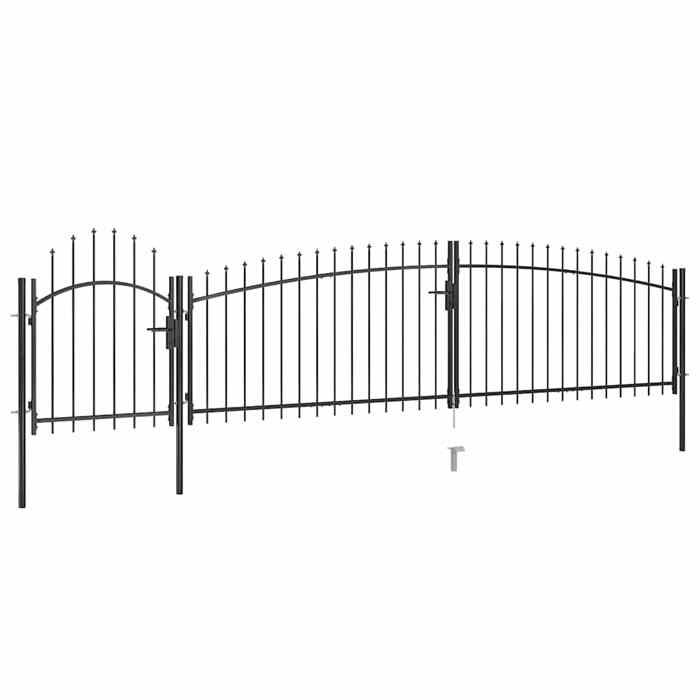 vidaXL Portail de clôture de jardin avec dessus en lance 5x1 5