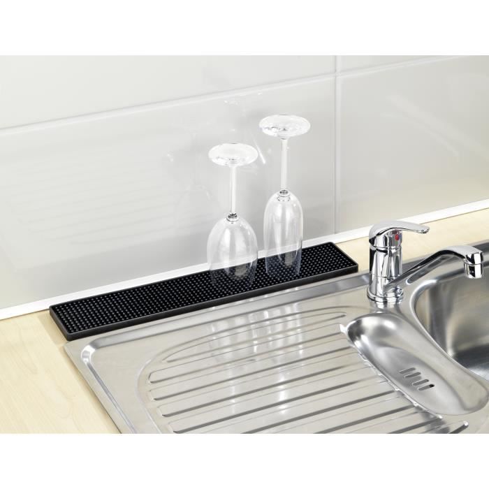 Egouttoir Vaisselle Noir KEILEOHO Lot De 2 Tapis D'égouttement En Silicone - 50 X 40 Cm - Gris - Tapis De Séchage En Silicone - Résistant à La Chaleur - Antidérapant - Pour Cuisine, évier Tapis Evier