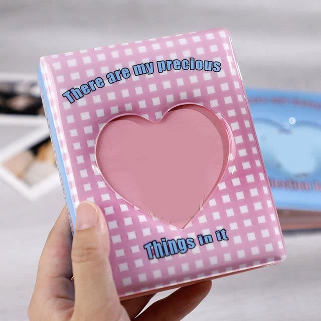 Classeur Photocards 40 Pochettes - Format 7,6cm, Design Cœur Creux, PVC Protecteur - Pour Collection K-pop, Cartes Visite
