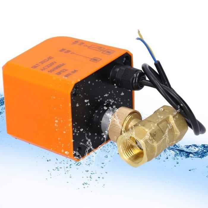 Vanne à Bille Motorisée 3 Voies En Laiton - 1/2" BSP (DN15) - Commande 12V DC - Type T