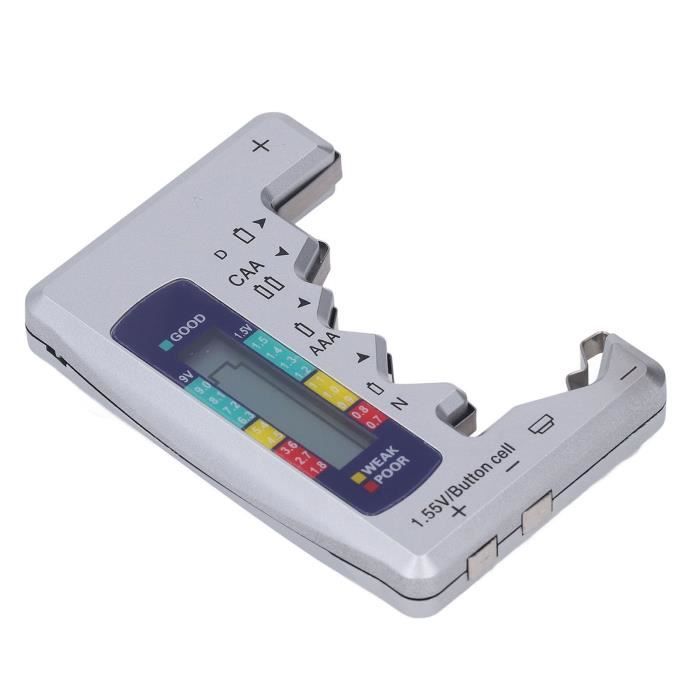 Testeur De Piles Numérique – Pour AA, AAA, C, D, 9V Et Piles Bouton – Écran LCD, Pas Besoin De Pile Supplémentaire