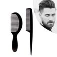 03-1 set-1 pieces- -Ensemble d'accessoires de coiffeur noir,brosse à cheveux démêlante,peigne chauffant,lisseur,qualité supérieu-1