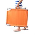 Chaise longue pliable Hawaii Orange transat avec pare-soleil bain de soleil pour plage jardin camping transport-1