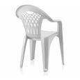 Lot de 4 chaises de jardin empilables en résine coloris Blanc - Longueur 58 x Profondeur 54 x Hauteur 86 cm-1