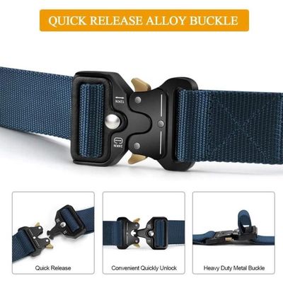 Ceinture Militaire Tactique Grande Taille Homme - Nylon Réglable Avec Boucle Métal Dégagement Rapide