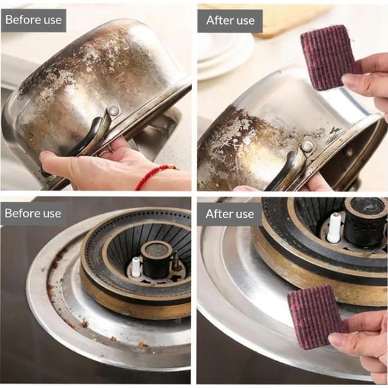 10 Tampons Jex Éponge à Récurer En Acier Avec Savon - Laine D'Acier Puissante Pour Cuisine, Nettoyage Efficace Et Mousse Riche